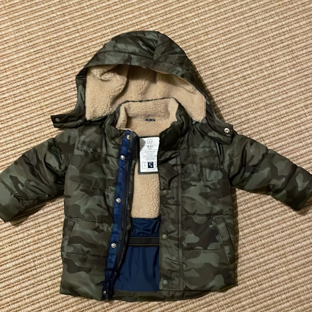 Toddler Boys Baby Gap Sherpa Lined Winter Jacket